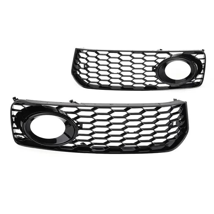 Noir/Chrome s-line antibrouillard lampe gril couverture nid d'abeille hexagonale calandre pour Audi