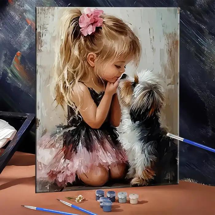 Toile de Peinture sur Toile Fée Clochette Coloriage Par Numéros Dessin Animé Acrylique Décoration de Maison Occasions Spéciales Personnalisable