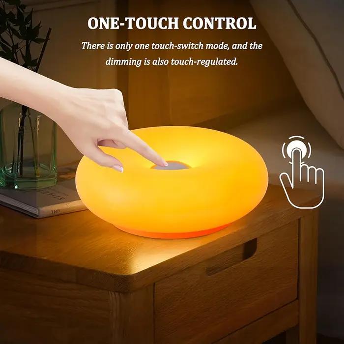 Lampe murale en plastique tricolore en forme de donut, moderne, à économie d'énergie, avec interrupt