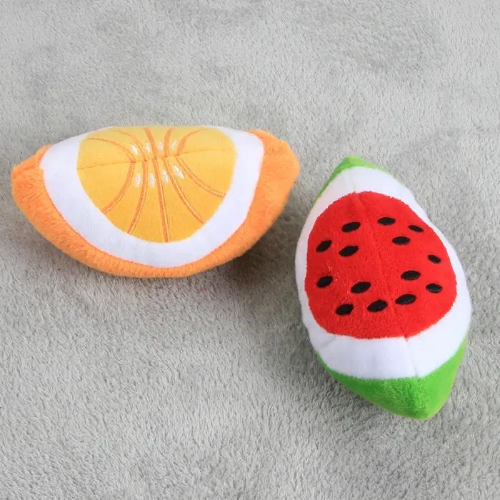 Jouets en peluche fruits pour chiens petits, banane pastèque, jouets de jeu pour chiots, accessoires pour animaux de compagnie, couleurs variées, jouets résistants aux morsures, heures de plaisir pour chiens