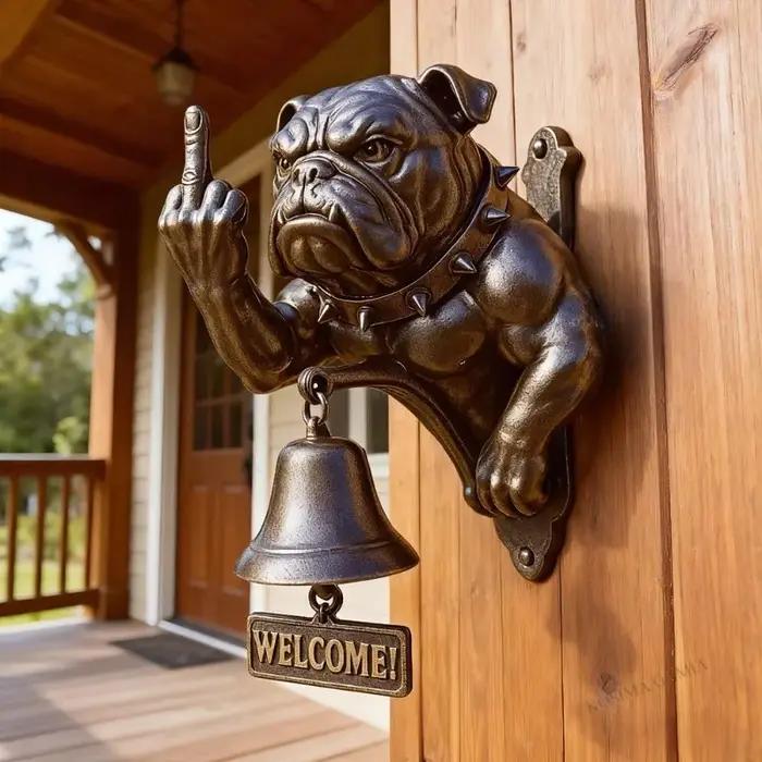 Sonnette Bulldog Unique - Design Amusant et Rustique pour les Amateurs de Chiens