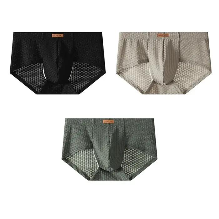 Sous-vêtements pour hommes, slips 1 pièce/3 pièces, slips pour hommes tendance, solides, respirants, sexy, en maille, confortables, de marque, taille L-3XL C6789
