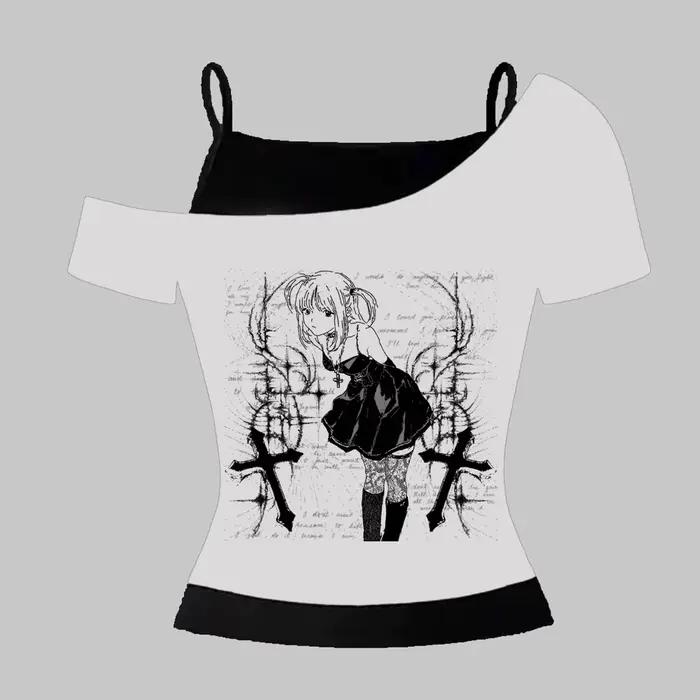 Y2k Femmes 90s Vintage Vêtements Vêtements Bébé T-shirts Hauts Femmes T-shirts Goth Anime Fille impr