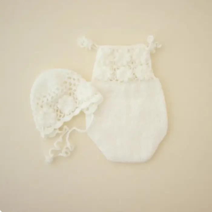 Barboteuse en mohair pour bébé, accessoires de photographie pour nouveau-nés, vêtements photo faits