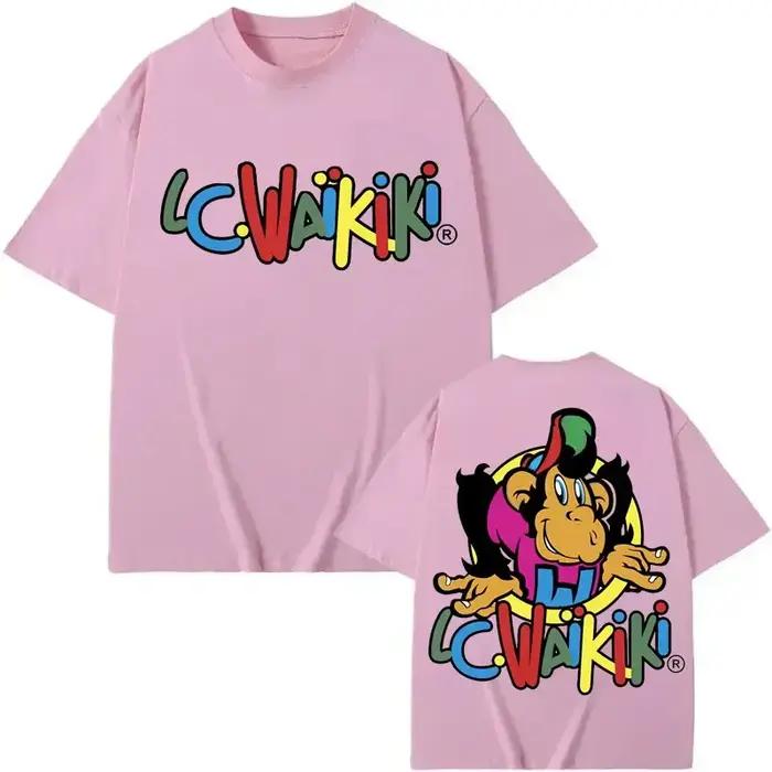 Lc Waikiki Monkey T-shirts graphiques amusants pour hommes et femmes, vêtements à la mode Y2k, T-shirt à manches courtes, T-shirts d'été décontractés en coton