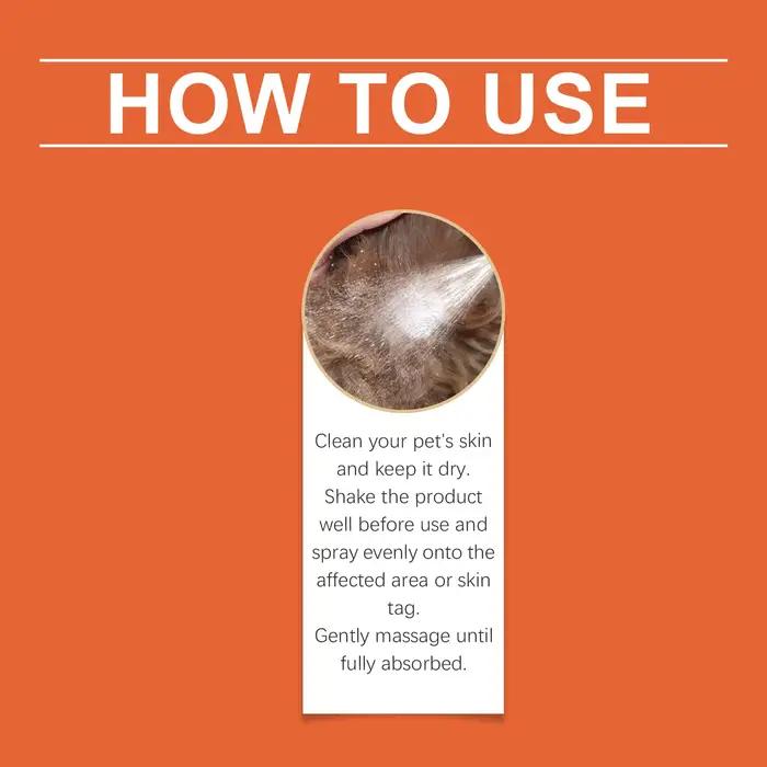 Spray apaisant pour la peau des animaux de compagnie
