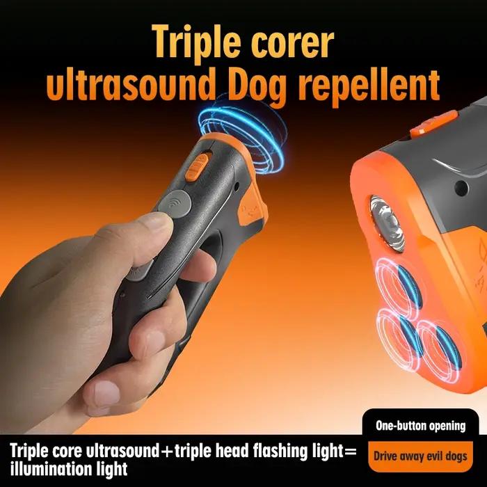 Répulsif ultrasonique pour chiens de compagnie, dispositif de formation pour chiens, dispositif de dissuasion Anti-aboiement de chien Rechargeable avec lampe de poche LED, lancement 2025