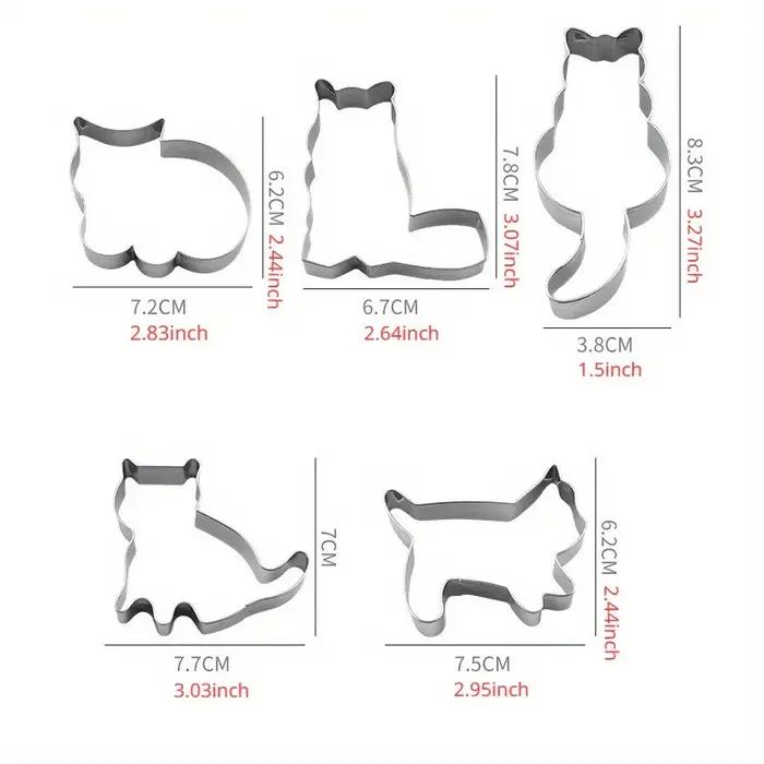 5 pièces/ensemble Animal chat emporte-pièce moule bricolage Biscuit moule biscuit timbres fraises us