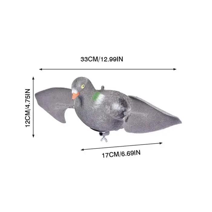 Leurre pigeon à ailes mobiles - Appât de chasse réaliste avec mouvement pour jardin et extérieur