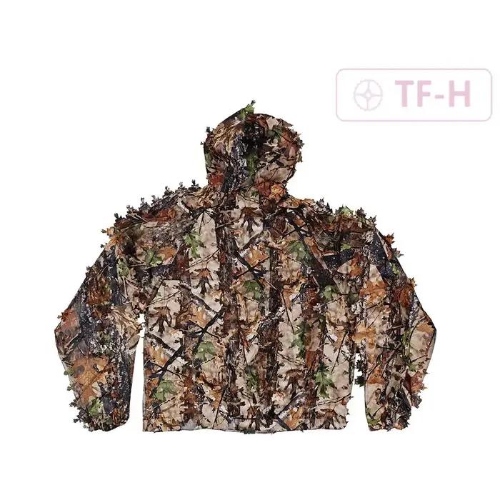 Anti-lumière infrarouge mince feuilles 3D Camouflage tactique vêtements de chasse veste à capuche pantalon