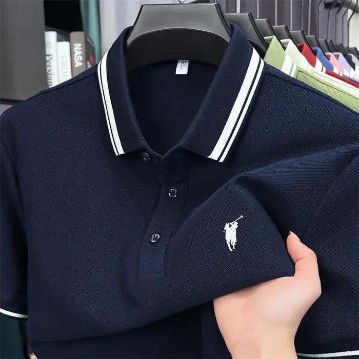Polo à manches courtes 100% coton marque haut de gamme Paul Pony broderie rayures Été luxe respirant t t - shirt homme