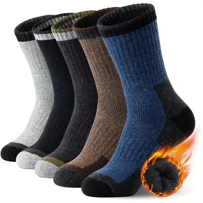 Chaussettes hiver laine épaisses 5 paires - Chasse par temps froid - Confort thermique crew length