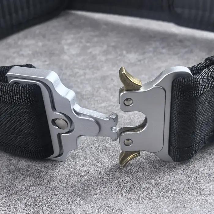 Ceinture tactique en métal Velcro, alpinisme en plein air, Camping, ceinture d'entraînement militair