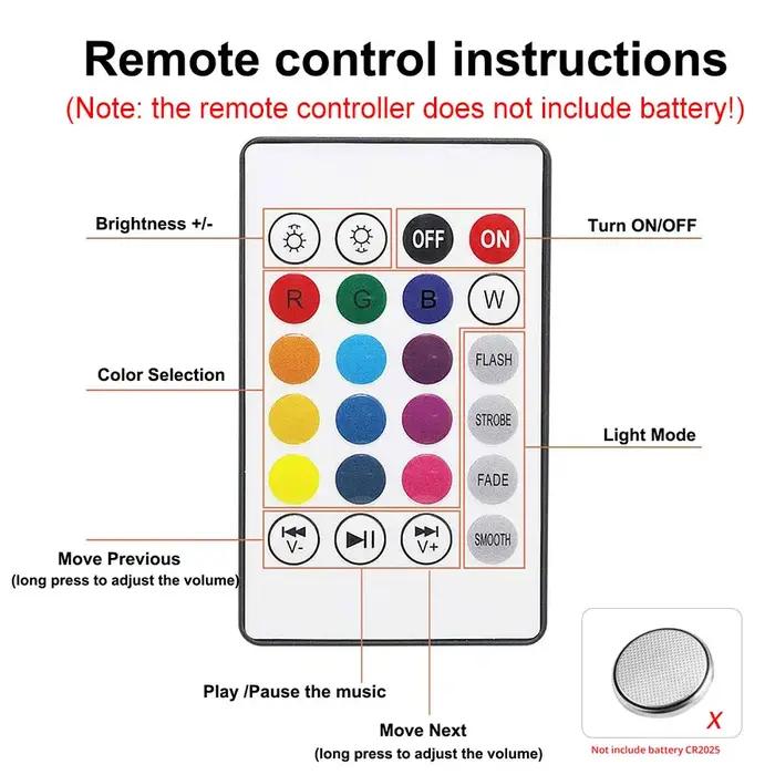 Ampoule avec télécommande musicale Bluetooth, avec haut-parleur, couleur changeante, pour chambre à