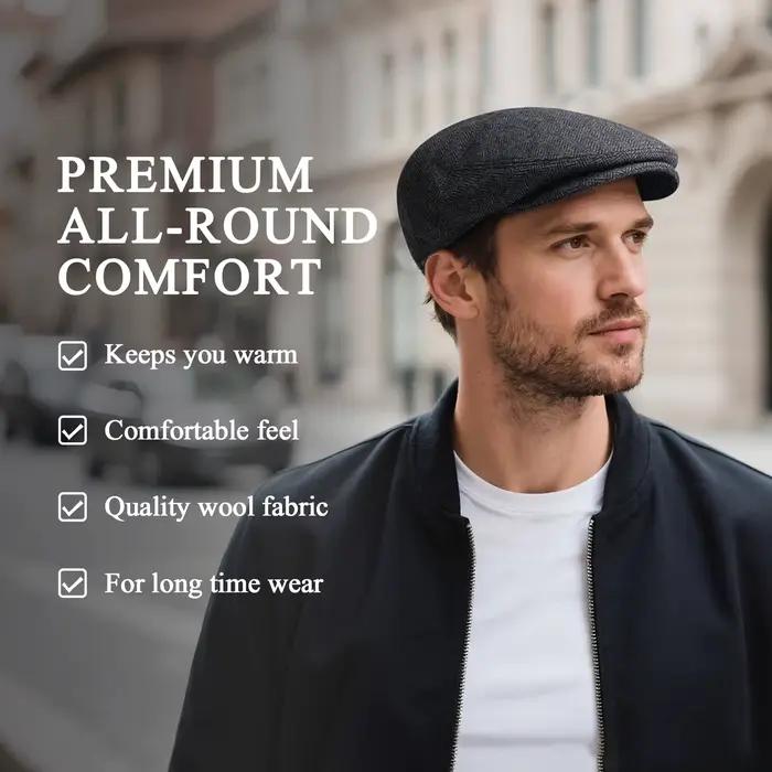 JANGOUL hommes laine mélange XL XXL Ivy casquette gavroche classique Tweed Gatsby Cabbie chapeau pla