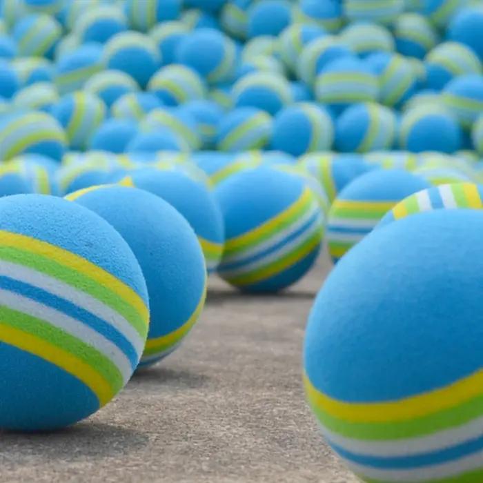 10 balles de golf en mousse à rayures arc-en-ciel, aides à l'entraînement au swing, balles d'entraîn