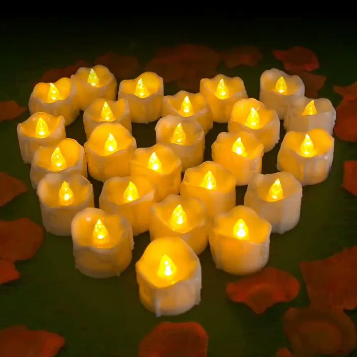 Bougie LED scintillante sans flamme, bougie chauffe-plat à piles, fête de Noël à la maison, décorati