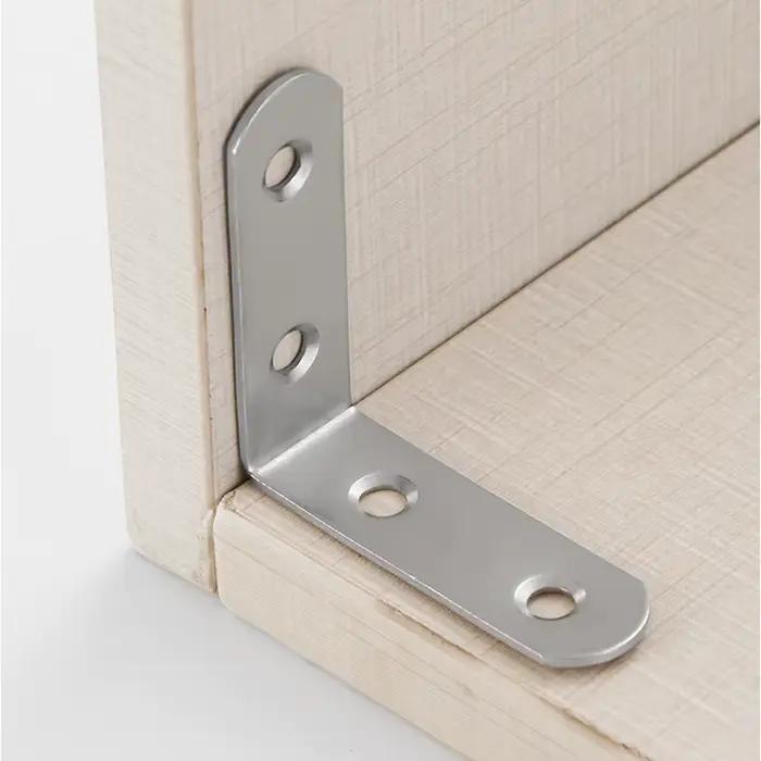 Fixation d'angle en acier inoxydable, 40x40mm, pratique, joint épais à angle droit, pour meubles de