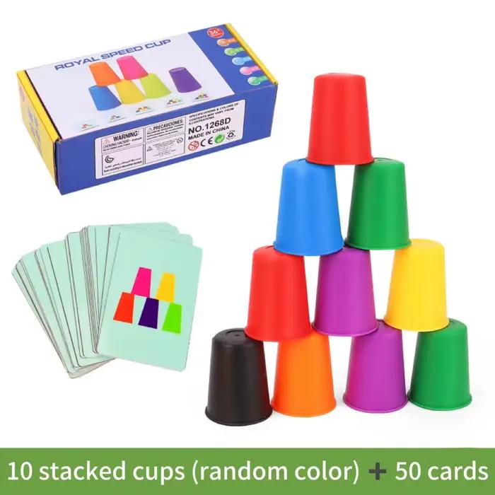 Jeu d'éducation en empilement multicolore pour enfants développement cognitif coordination main-œil occasions spéciales