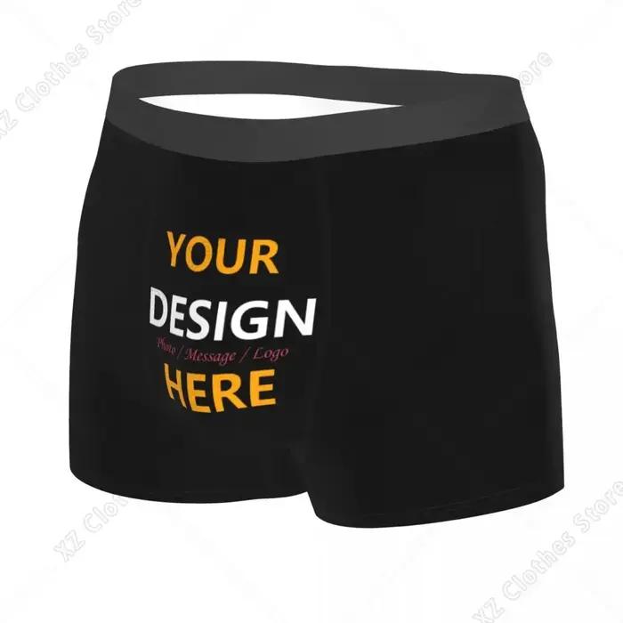 Boxers pour hommes personnalisables en polyester et spandex, confortables et respirants, idéals pour toutes occasions