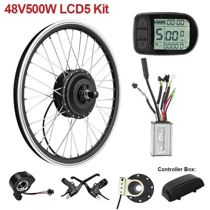Kit de conversion de moteur de moyeu de roue avant et arrière de vélo électrique 36V 48V 350W 500W pour vélo électrique transformations occasions spéciales