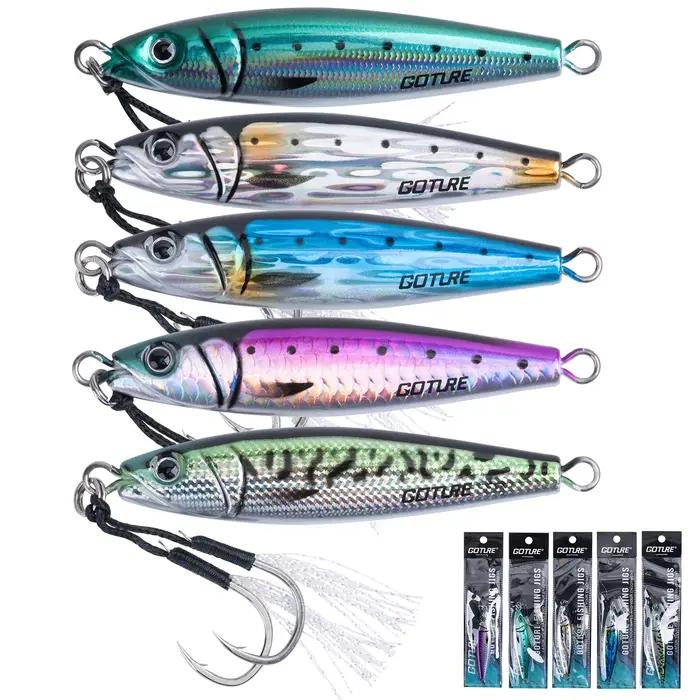Goture métal coulant appât 30g 60g 80g 100g 150g grands gabarits métalliques verticaux leurre de pêc