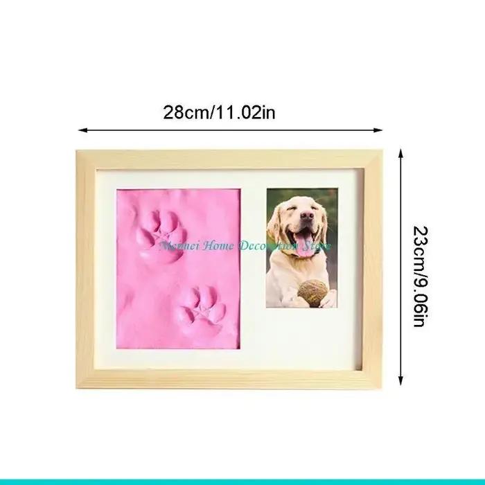 Cadre photo souvenir empreintes pattes animaux pour chiens rose blanc occassions spéciales-decoration-mémoire-animal-compagnon-nostalgie