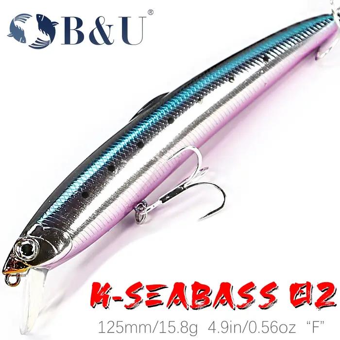 B & U-Leurre de pêche au vairon flottant SARUNA, appât dur, WobJeff, Swimbait, pêche en eau salée, b