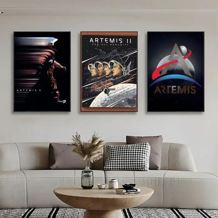 Affiche d'exploration aérospatiale A-Artemis II, impression d'art mural, affiche décorative, décoration murale, décoration de la maison, cadeau non encadré