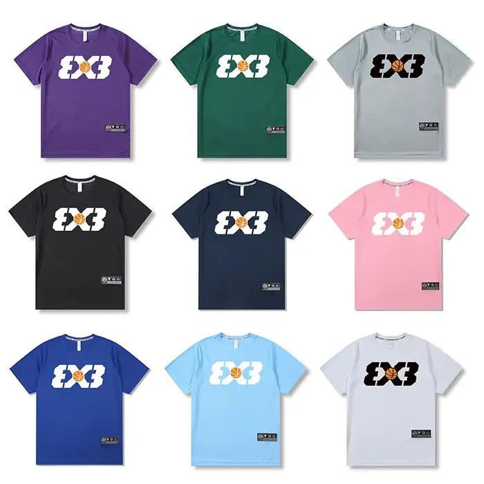 T-shirt manches courtes pour hommes, ample, course à pied, rue, basket-ball, gymnastique, lettre imp