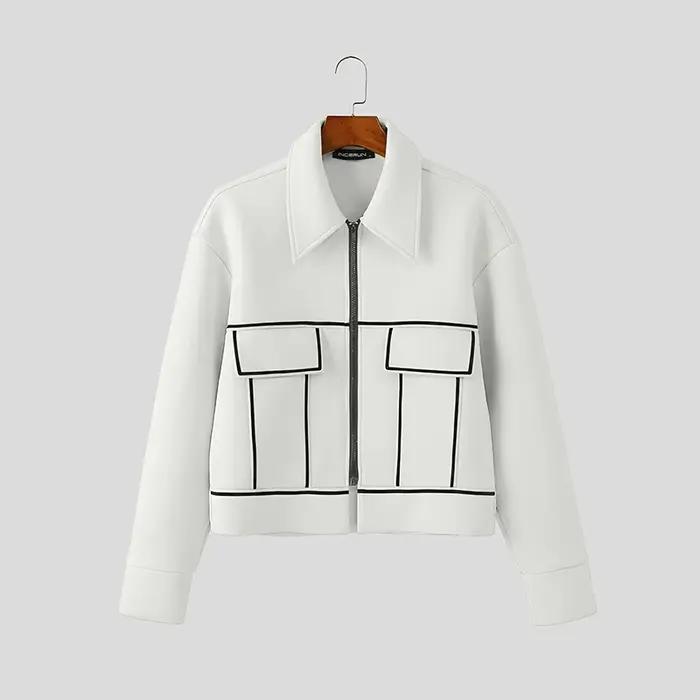 Veste INCERUN Patchwork Homme Polyester Elasthanne Tailles S M L XL 2XL 3XL 4XL 5XL Occasions Décontractées Printemps Automne