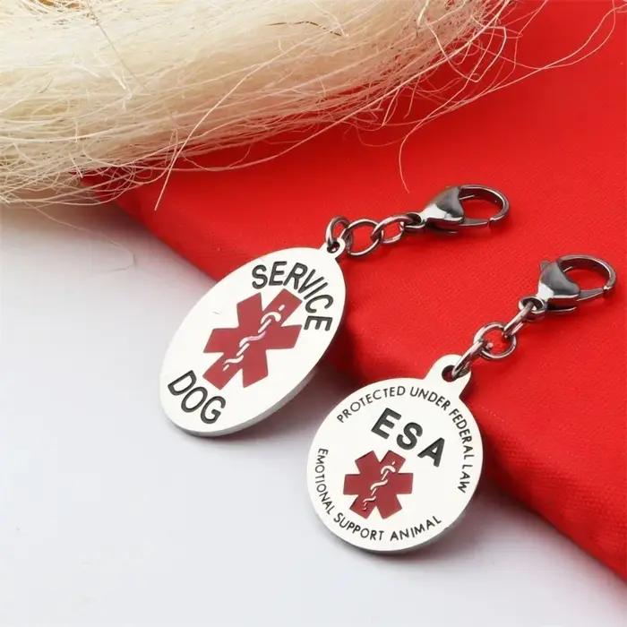 Service chien Logo médical serpent personnel porte-clés en acier inoxydable pour femmes hommes en acier inoxydable accessoires de voiture porte-clés cadeaux