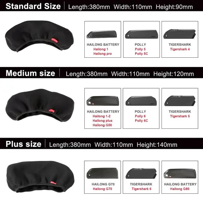 Sac élastique étanche et anti-poussière, Standard, moyen, grande taille, pour batterie de vélo élect