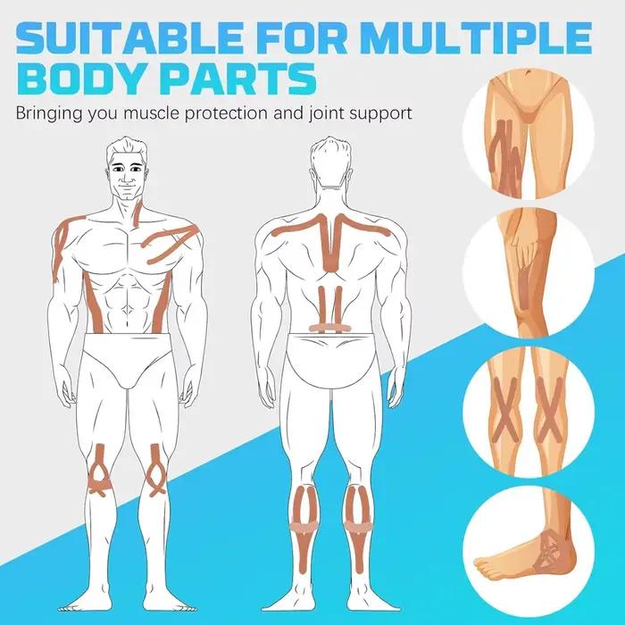 Bande de kinésiologie bande thérapeutique de kinésiologie élastique bande athlétique respirant sport bande non coupée récupération de thérapie pour la douleur au genou
