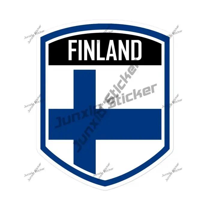 Autocollant emblème drapeau finlandais, autocollant en vinyle de haute qualité pour voitures, ordina