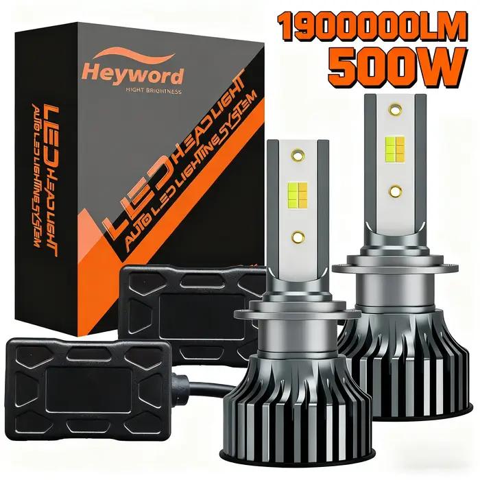 Phares de voiture LED Heyword H4 H7 à changement de couleur 3000K 4500K 6500K