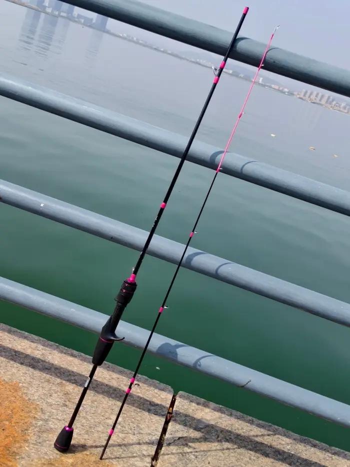 Canne à pêche en carbone Hunting Goddess 1.35/1.5/1.68/1.8m 5 pieds UL Super Légère Rose Pointe Solide Action Rapide pour Femme