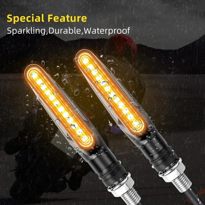 Clignotants LED directionnels pour moto, feu stop, feu arrière, lampe DRL