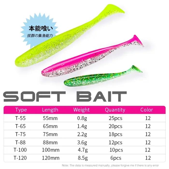 TSURINOYA nouvelle taille 100mm 120mm T queue ver leurres souples facile Shiner artificiel doux appâ