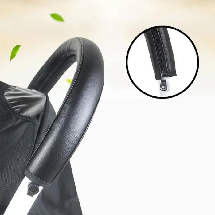 Juste de protection en cuir PU pour poignée de poussette de bébé