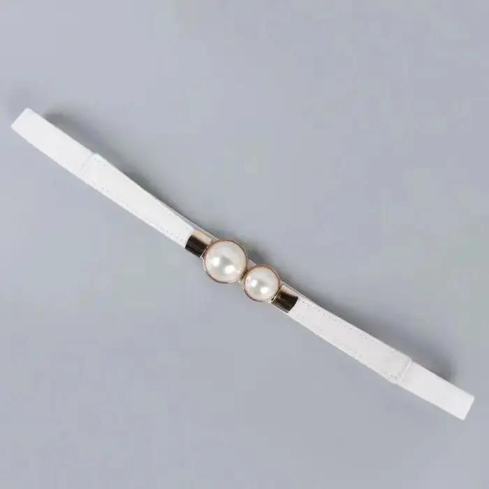 Ceinture élastique élégante à double perles pour filles, bretelles fines, décoration de robe, pantalon et jupe pour occasions spéciales