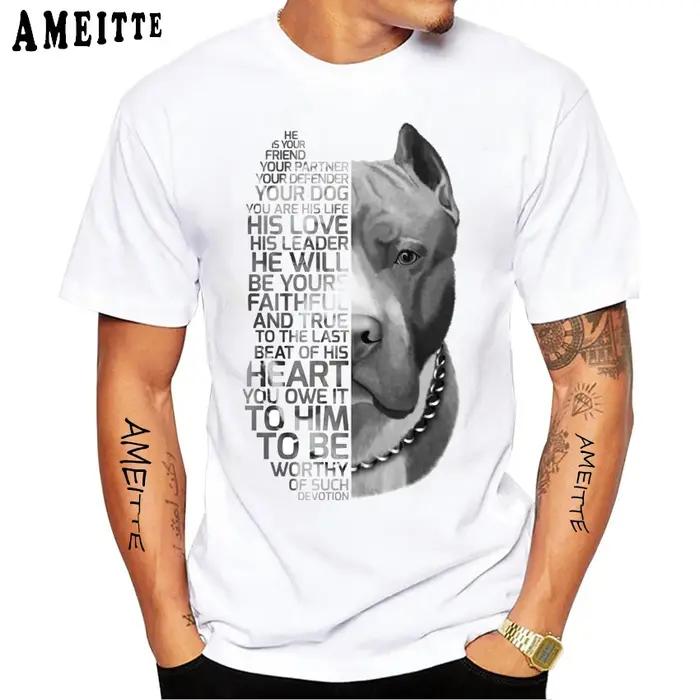 T-Shirt à manches courtes pour hommes, imprimé chien Pitbull, drôle, à la mode, pour les amoureux de