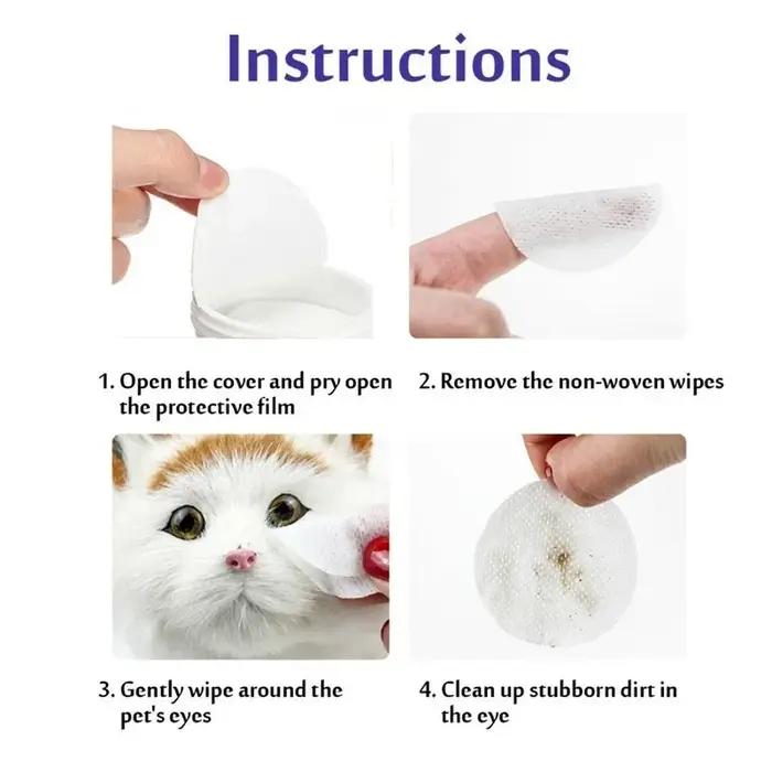 130 pièces/ensemble de lingettes nettoyantes pour chiens et chats