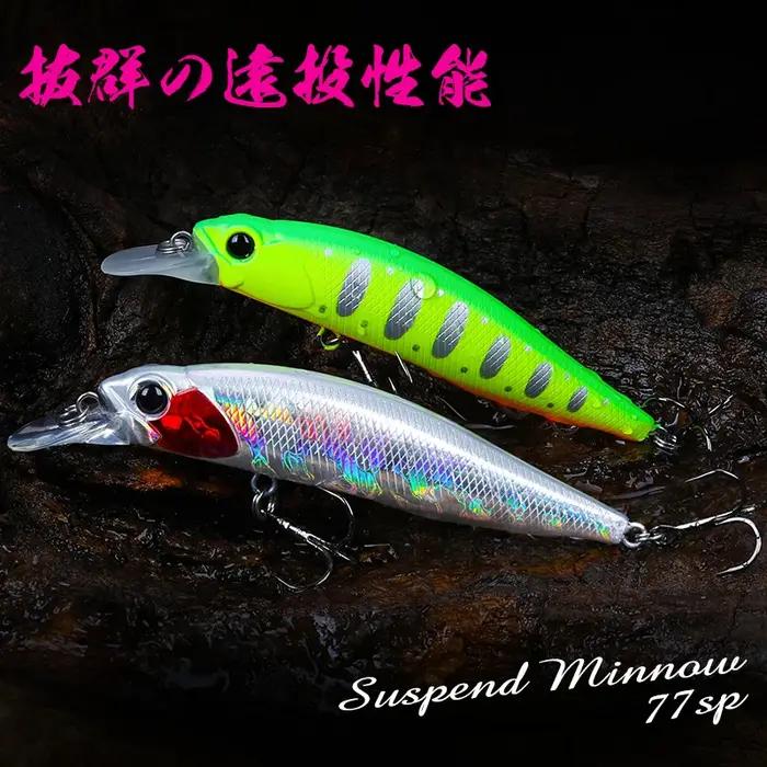 TSURINOYA 77SP Jerkbait 77mm 8.5g DW101 suspendu vairon brochet bar leurre de pêche 0.7-0.9m appât d