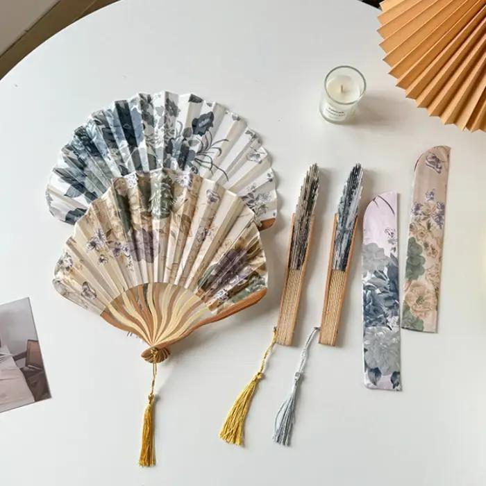 Éventail pliant en soie de Style japonais chinois, éventails de mariage, cadeaux artistiques, éventa