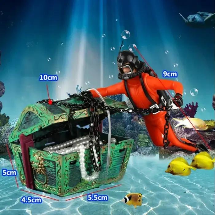 Décoration d'aquarium, trésor Frogman, aménagement paysager, trésor Pirate, décoration d'aquarium