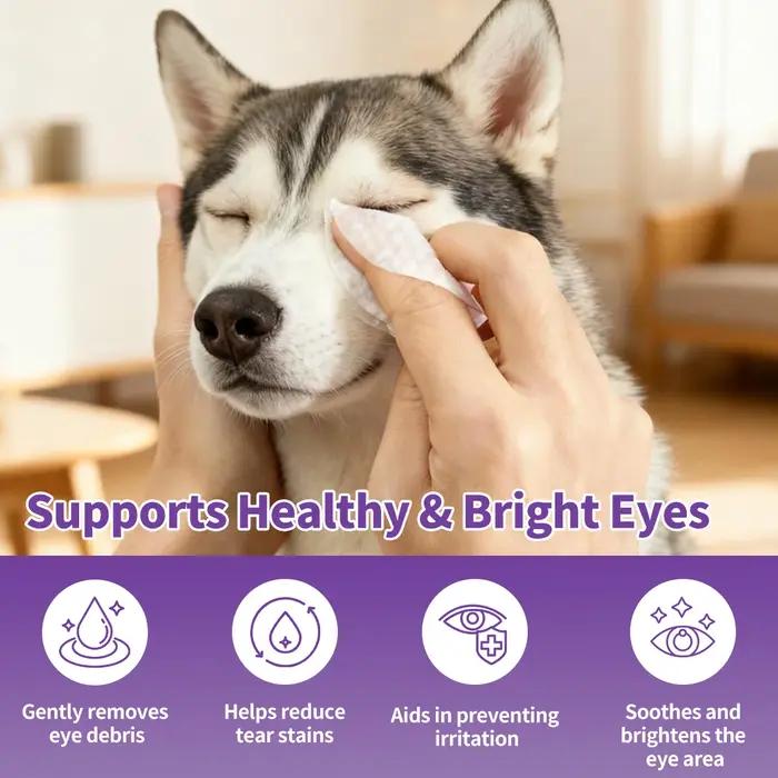 Lingettes pour les yeux des animaux de compagnie