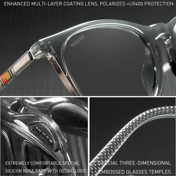 KDEAM nouvelles lunettes de soleil polarisées rondes Sports de plein air hommes lunettes de pêche fe