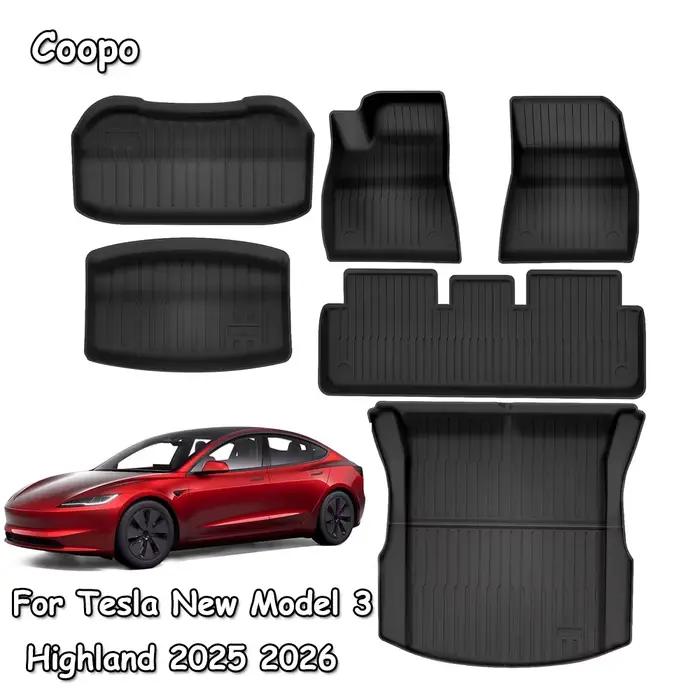 Tapis de sol TPE durables et imperméables pour Tesla New Model 3 Highland 2026-2024