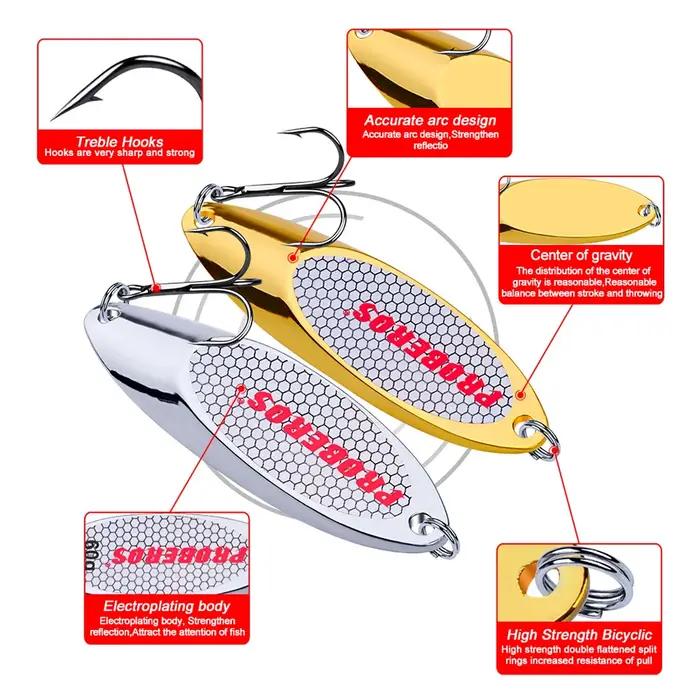 PRO BEROS – leurre Spinner en métal rigide avec cuillère, appât artificiel idéal pour la pêche à la